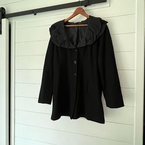 CAbi Black Ruffled Cardigan
